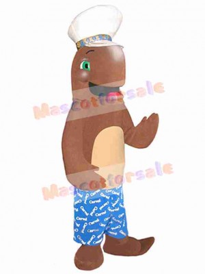 Brown Dolphin Mascot Costume Ocean