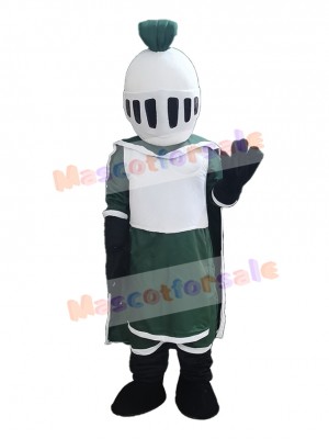 Green and White Knight Mascot Costume People