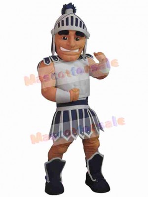 Blue and Gray Spartan Mascot Costume People