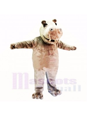 Smiling Friendly Lightweight Hippo Mascot Costumes Cartoon