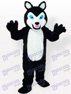 Small Black Wolf with Grinning Teeth Animal Adult Mascot Costume