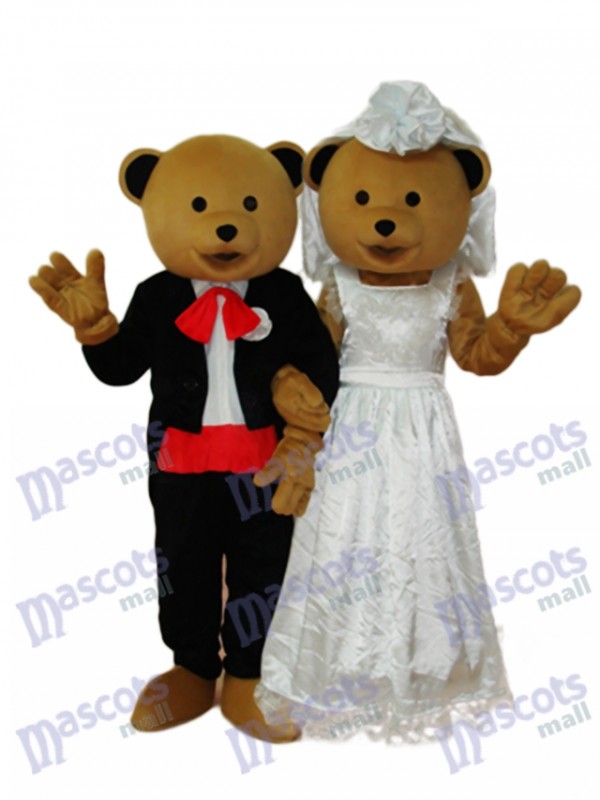 Wedding Bears Couple Mascot Adult Costume