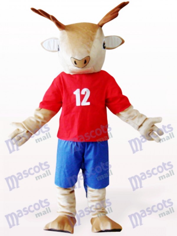 Brown Deer In Red Clothes Animal Mascot Costume