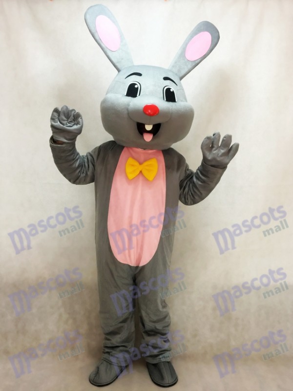 Easter Grey Bunny Gray Rabbit Hare Mascot Costume