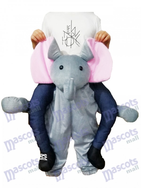 Piggyback Elephant Carry Me Ride Grey Elephant Mascot Costume 