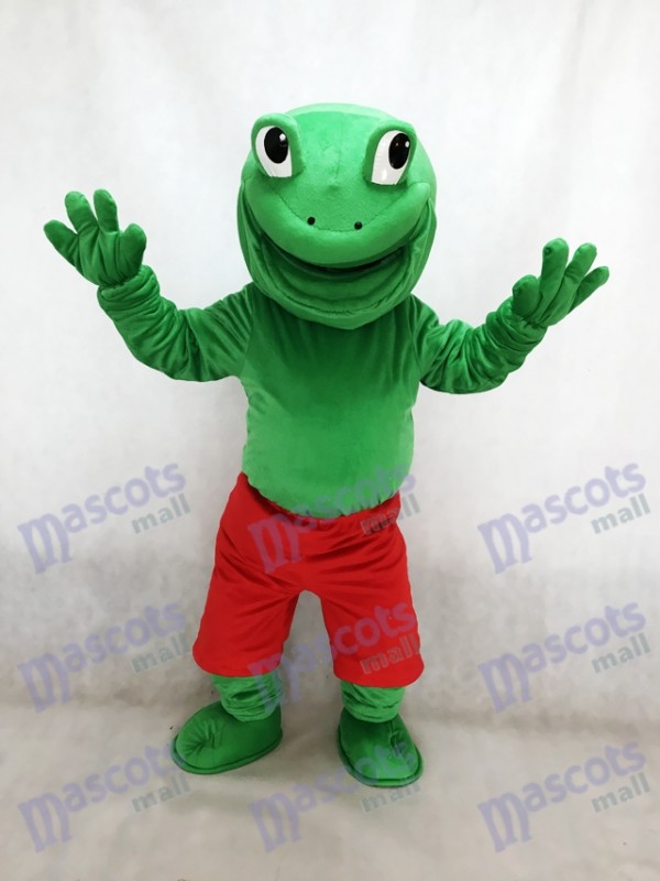 Green Frog with Red Shorts Mascot Costume Animal 