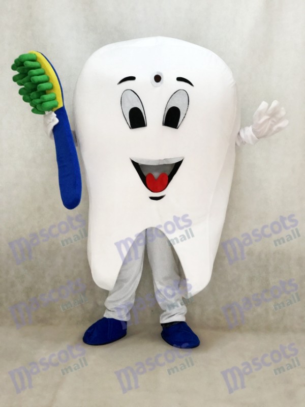 Tooth Mascot Adult Costume Tooth Dental Care Birthday Party Fancy Dress Outfit