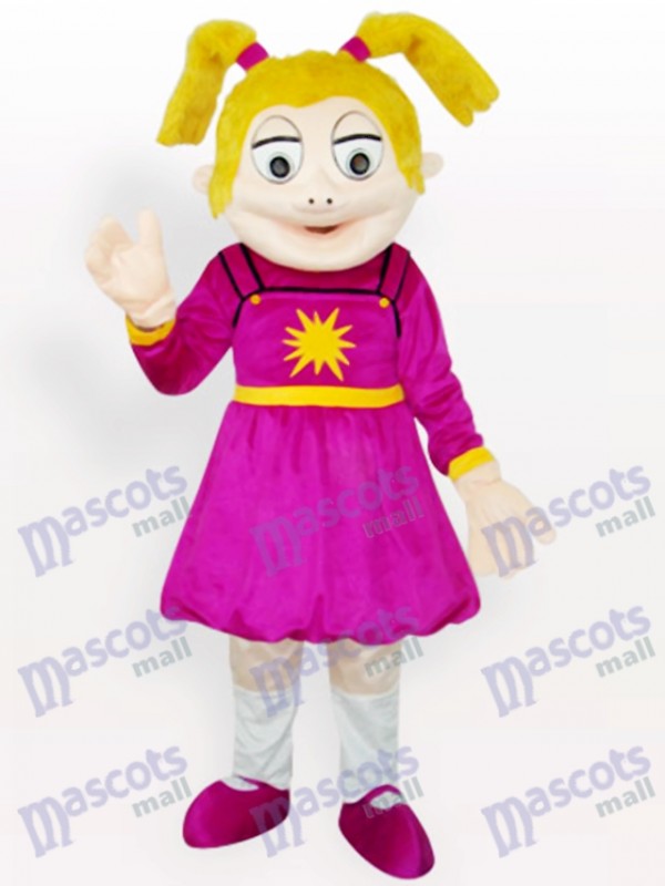 Laughing Girl Cartoon Adult Mascot Costume