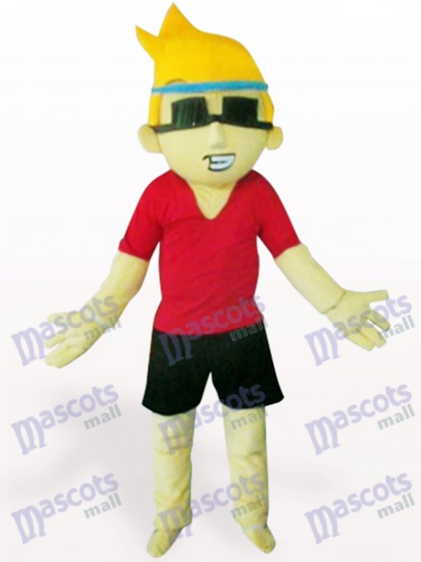 Sunglasses Boy Cartoon Adult Mascot Costume