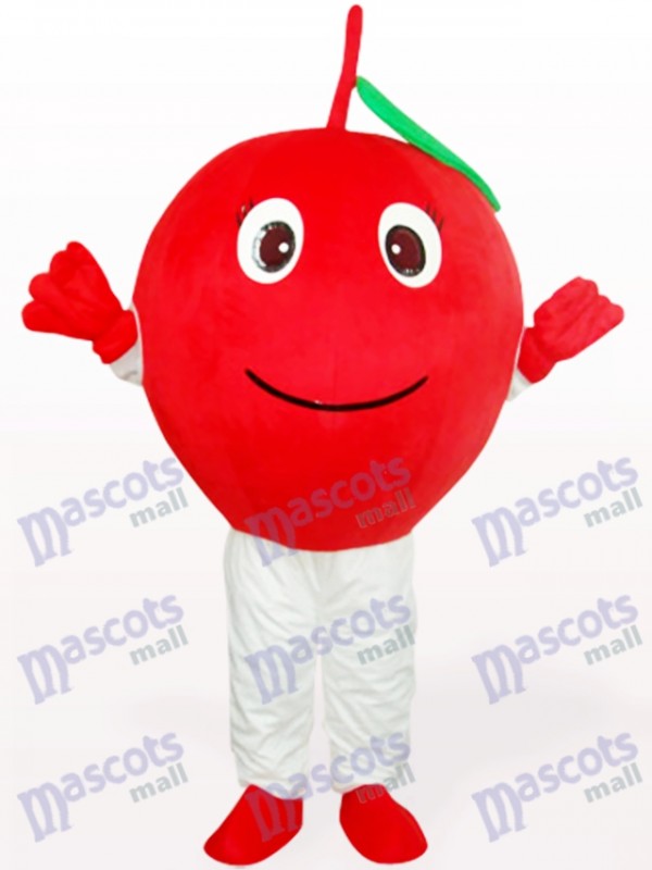 Red Apple With Single Leaf Fruit Adult Mascot Costume